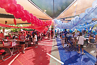 red blue pavillion