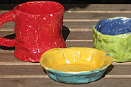Pottery Camp bowls and cups
